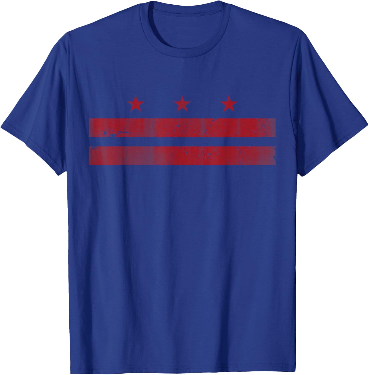Washington D.C. Flag Vintage Distressed Fade T-Shirt - T-Shirt | Royal