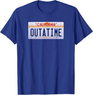 Outatime California License Plate T-Shirt - T-Shirt | Royal