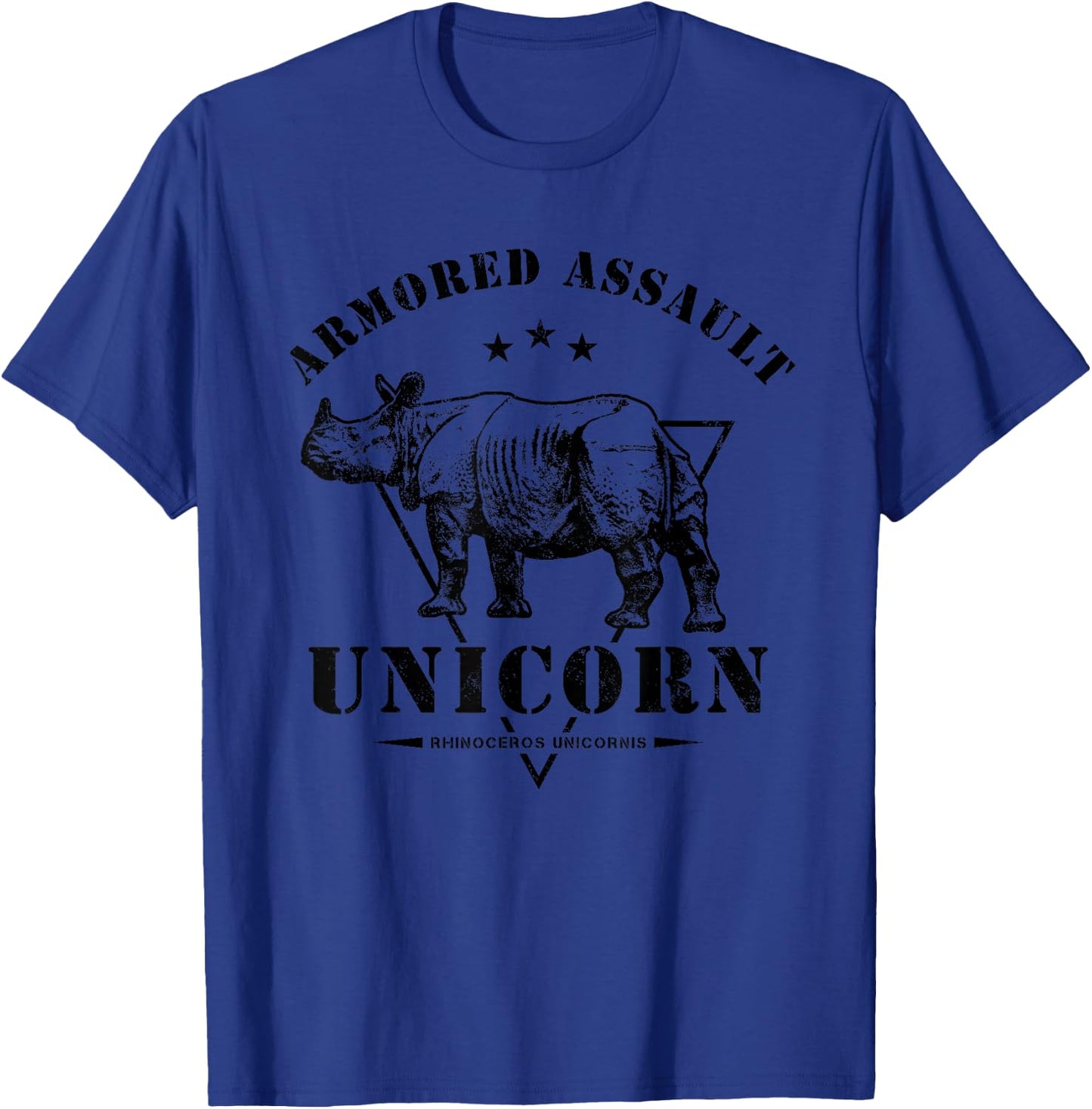 Armored Assault Unicorn Funny Military Rhino T-Shirt - T-Shirt | Royal