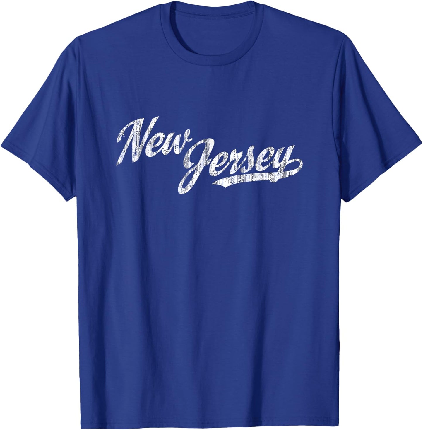 New Jersey NJ Vintage Sports Script Retro T-Shirt - T-Shirt | Royal