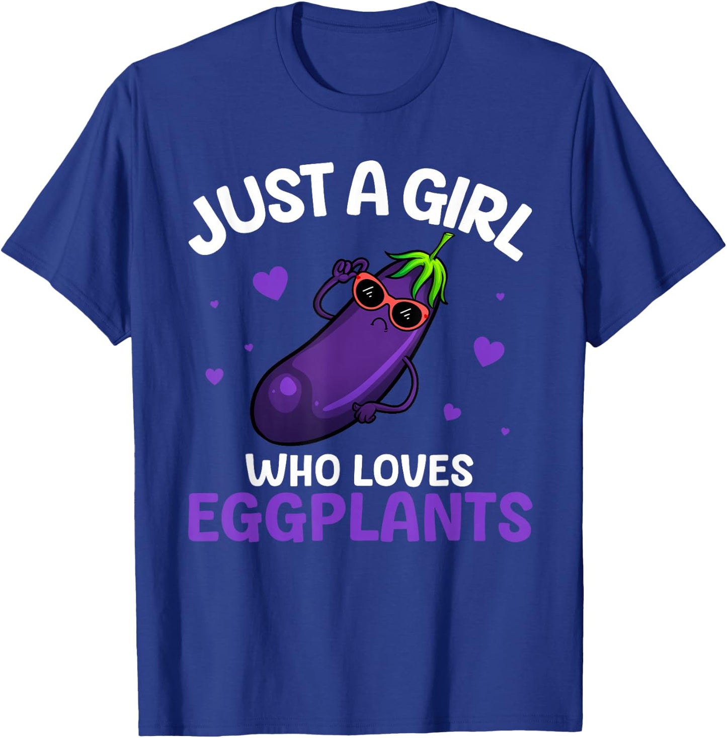 Cute Eggplant Design For Girls Kids Women Eggplant Lovers T-Shirt - T-Shirt | Royal