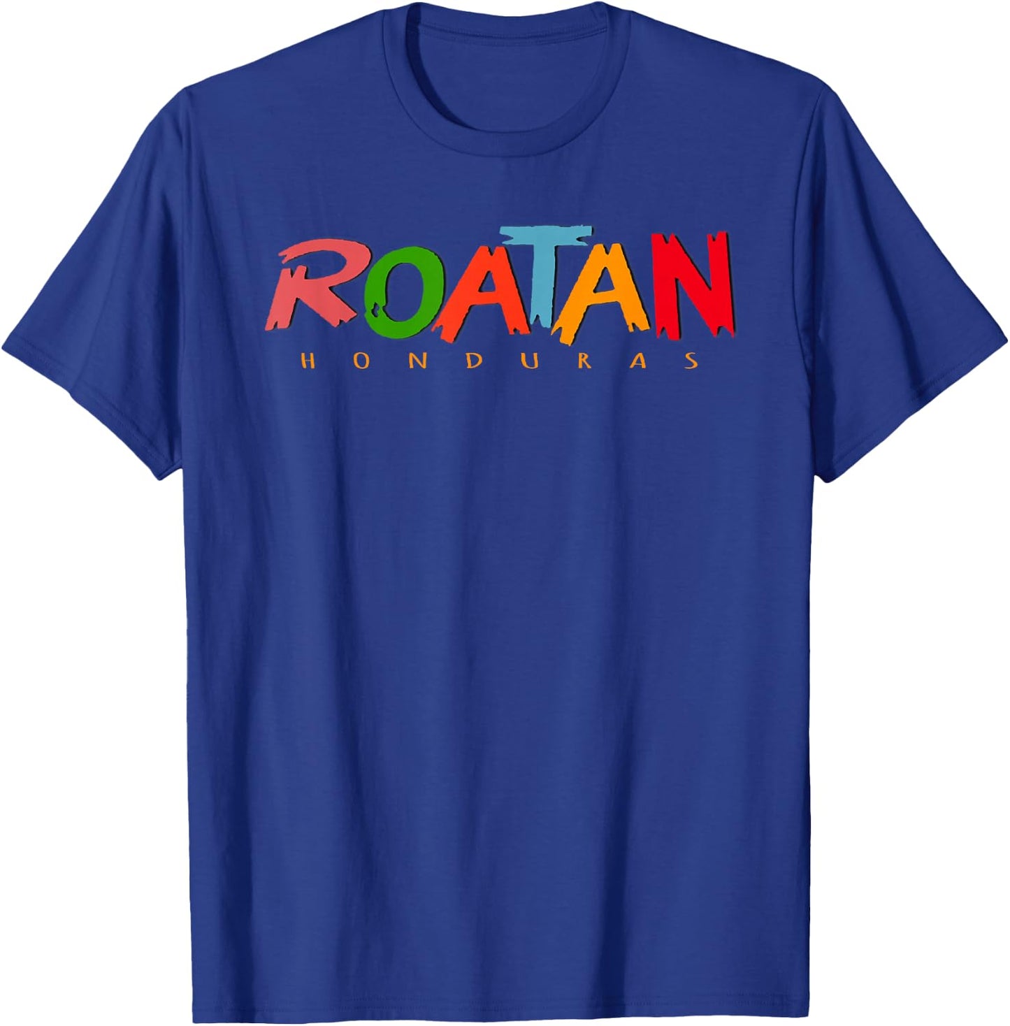 Roatan Honduras Colorful Sign Souvenir T-Shirt - T-Shirt | Royal