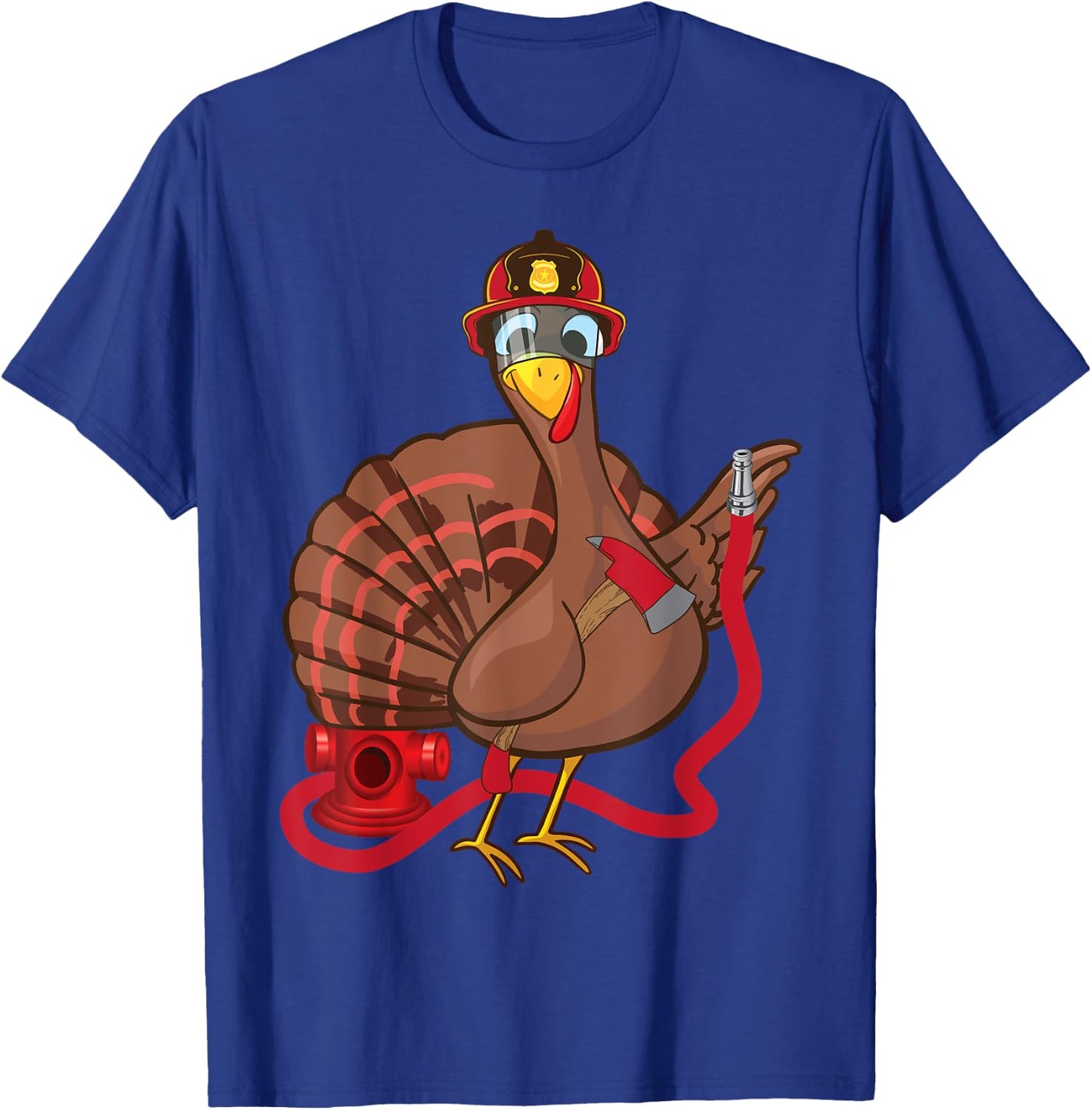 Thanksgiving Firefighter Turkey - Funny Feast Day Gift T-Shirt - T-Shirt | Royal