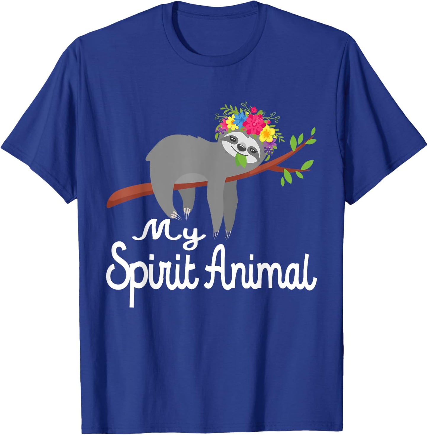 Sloth Shirt Men Women Kids My Spirit Animal is A Sloth Funny T-Shirt - T-Shirt | Royal