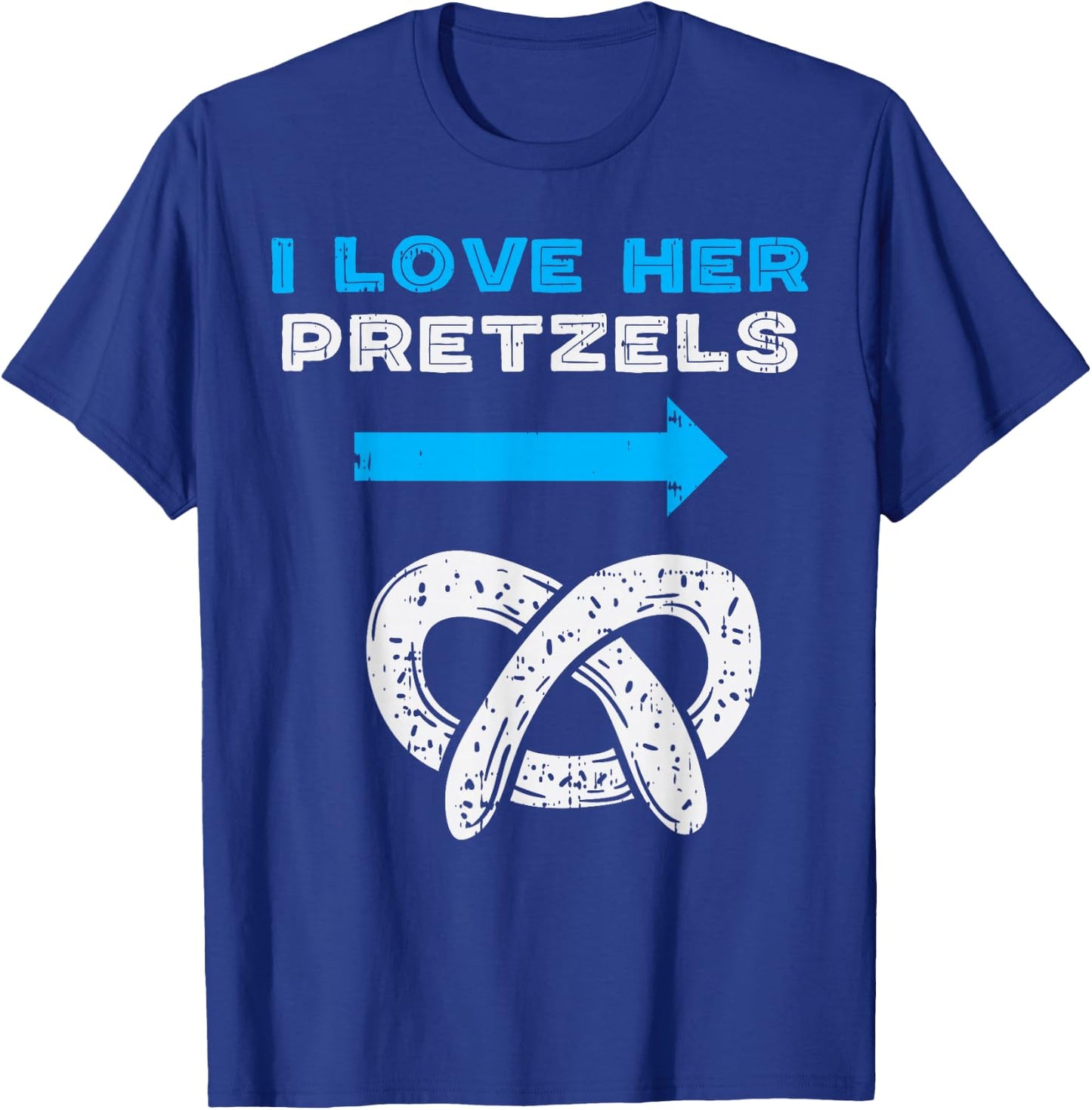 I Love Her Pretzels Matching Couple Oktoberfest Boyfriend T-Shirt - T-Shirt | Royal