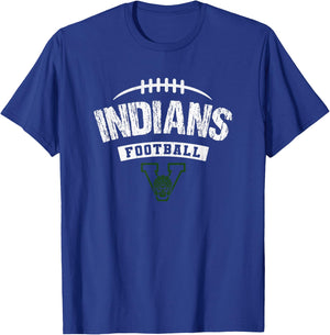 Venice Indians Logo Football Distressed HS T-Shirt - T-Shirt | Royal