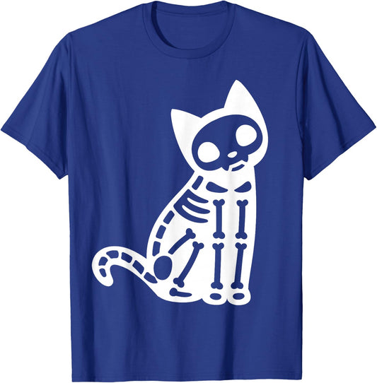 Skeleton Cat Halloween Costume T-Shirt - T-Shirt | Royal