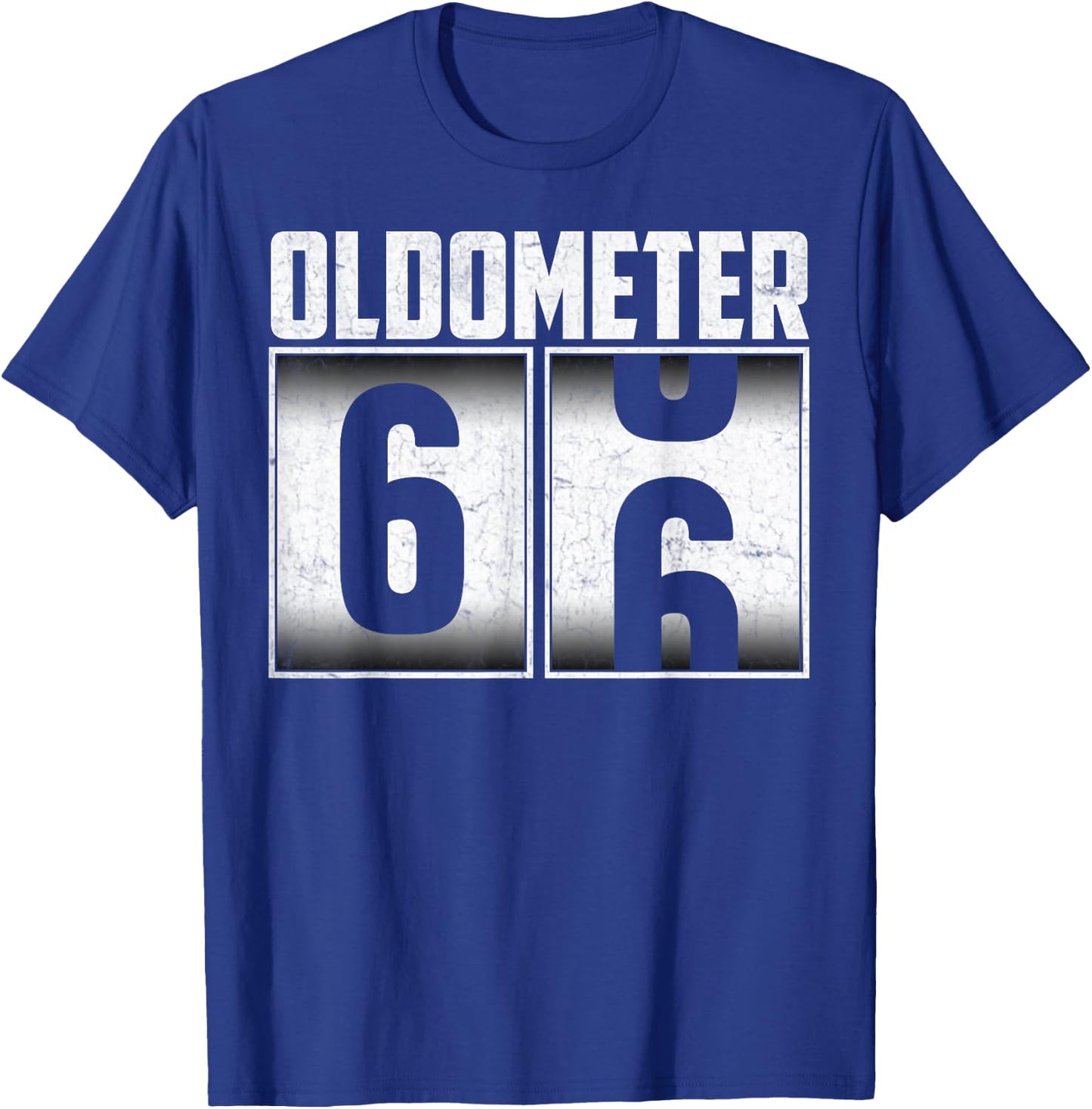 Vintage Oldometer 66 Biker Riding 66th Birthday 66 Years Old T-Shirt - T-Shirt | Royal