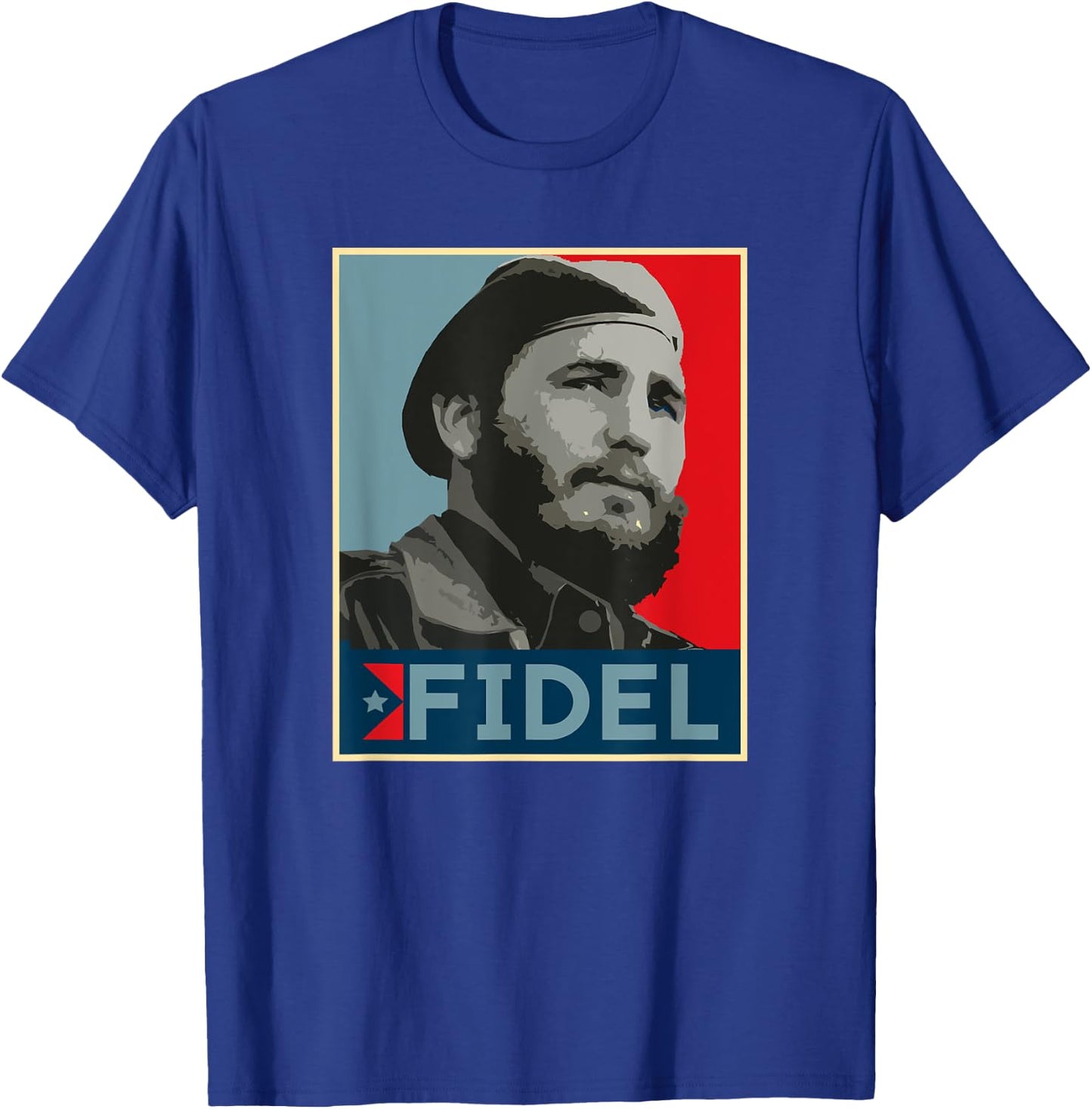 Distractful Fidel Castro - Black, Small, Men's Classic Fit, Short Sleeve, Cotton, Imported, Political T-Shirt - T-Shirt | Royal