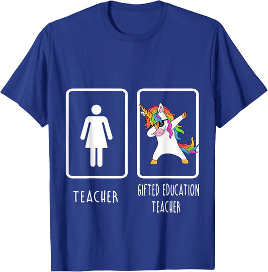 GIFTED EDUCATION TEACHER Unicorn Shirt Men Women Kids T-Shirt - T-Shirt | Royal