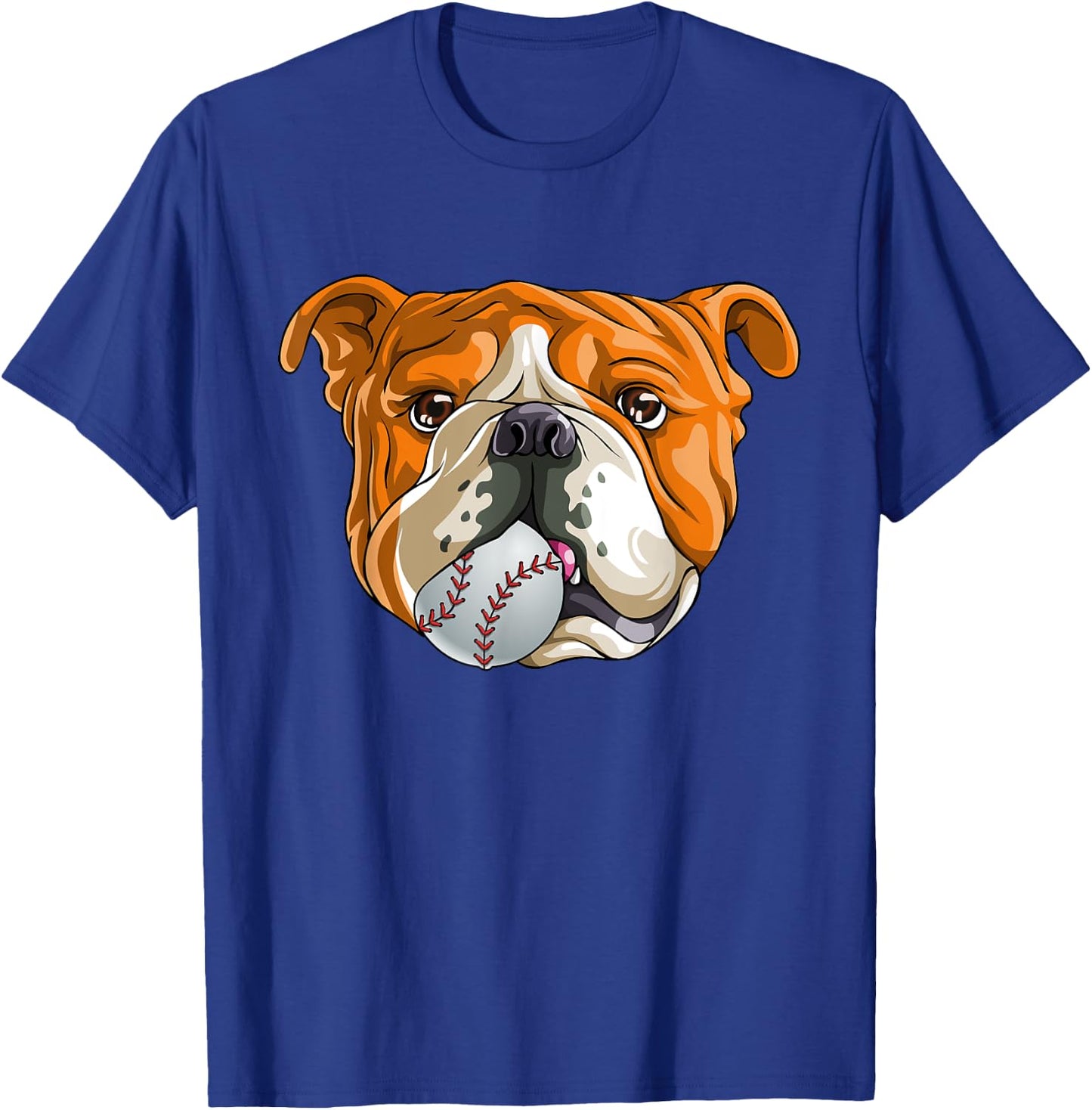 English Bulldog Baseball T Shirt Dog Funny Cute Lover T-Shirt - T-Shirt | Royal