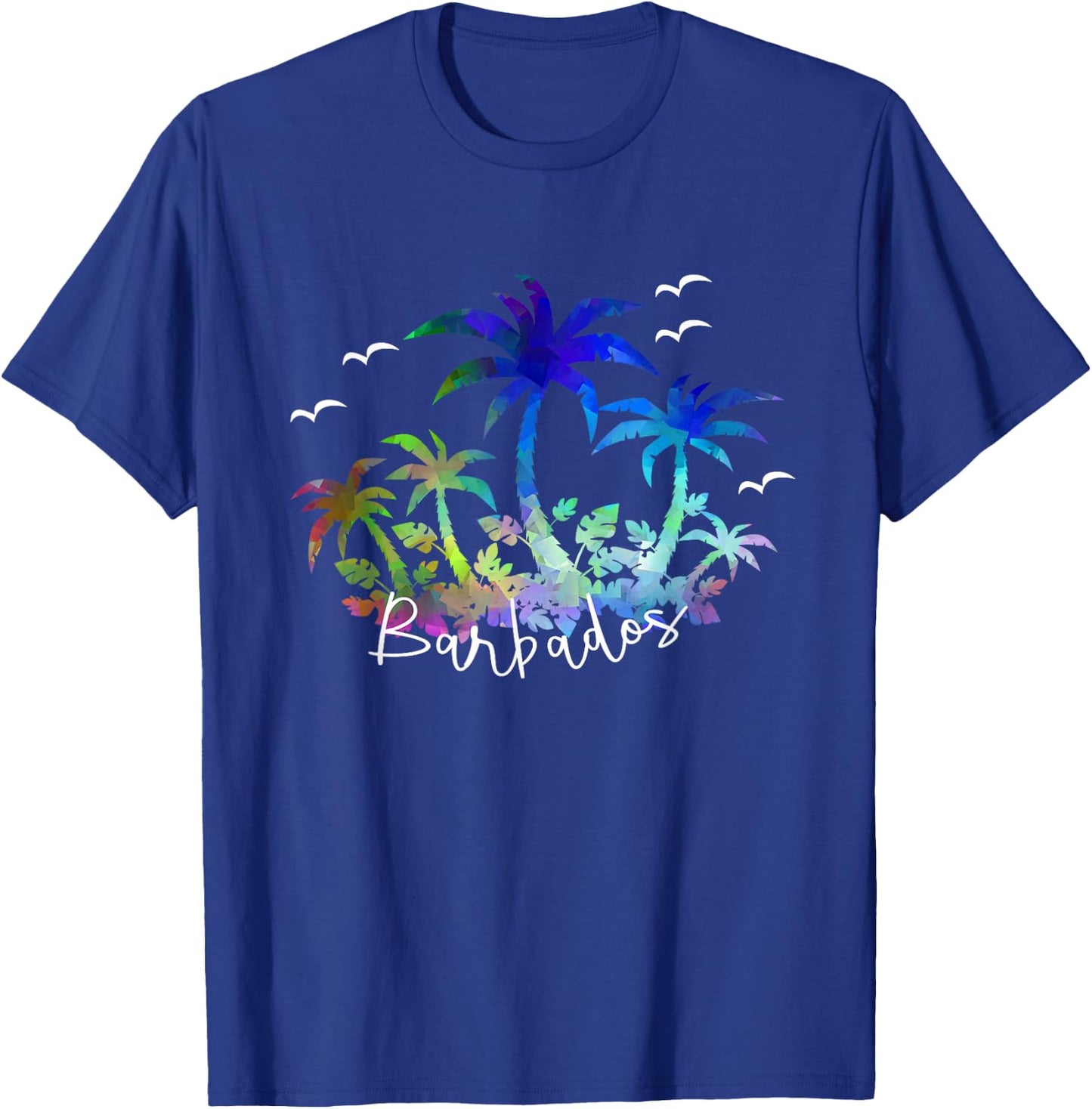 Barbados, Caribbean - Souvenir Palms and Seagull T-Shirt - T-Shirt | Royal