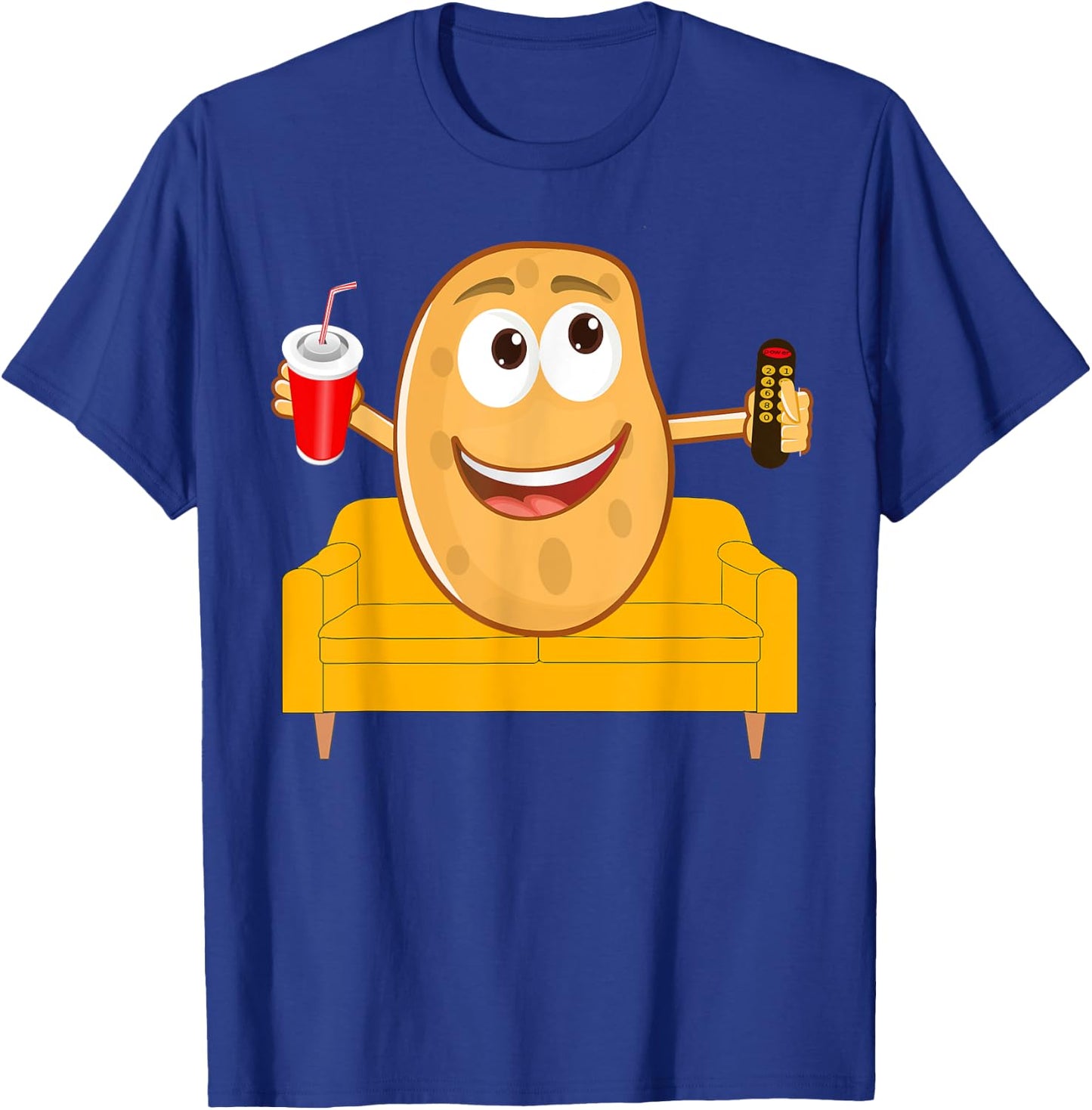 Couch Potato Shirt, Funny Halloween Costume Gag Gift T-Shirt - T-Shirt | Royal