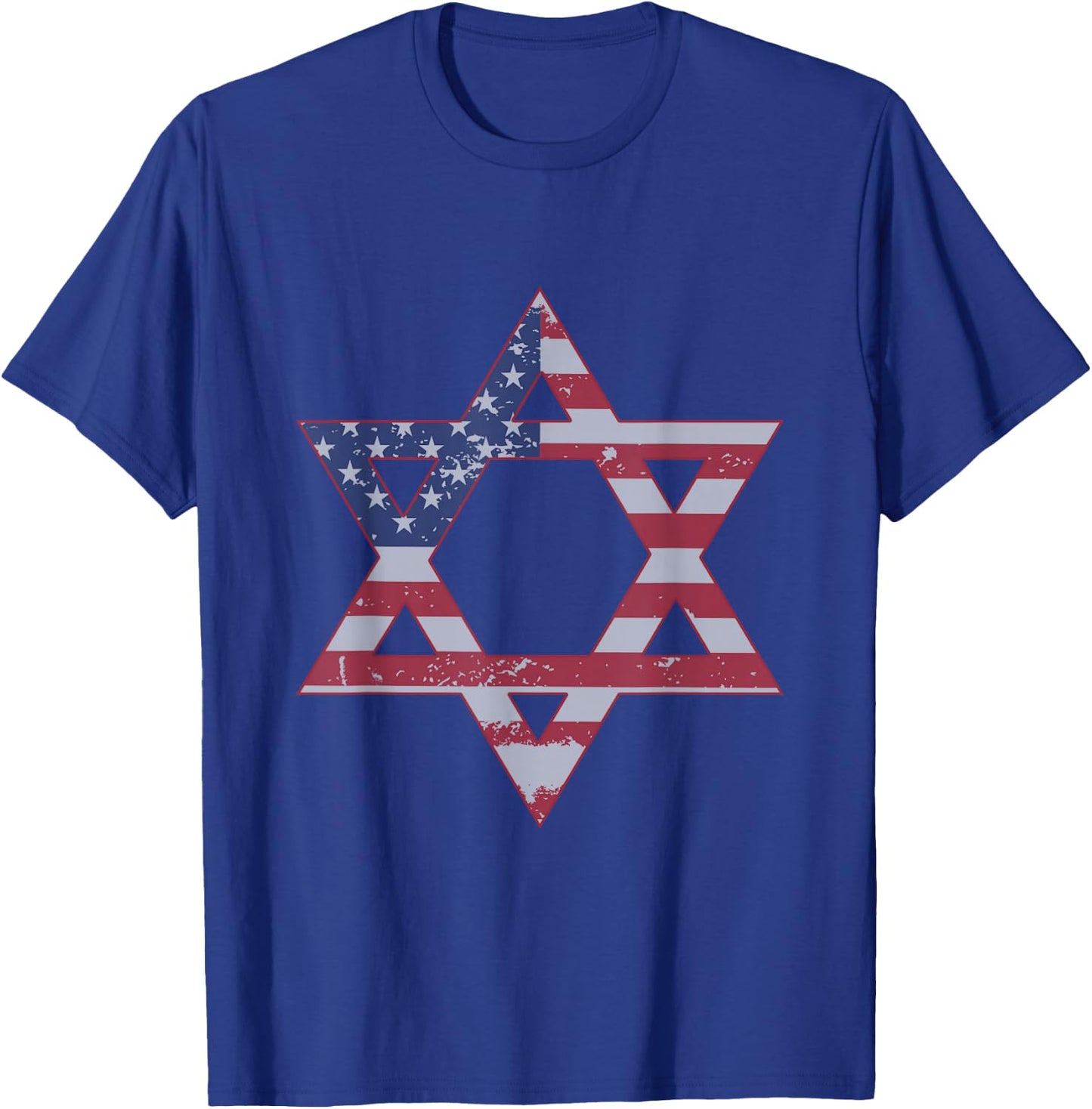 US USA America & Israeli Magen Star Of David T Shirt T-Shirt - T-Shirt | Royal