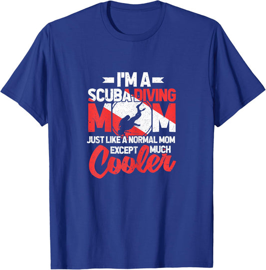 Scuba Diving Mom Ocean Mother Freediving Sea Apnea Dive T-Shirt - T-Shirt | Royal