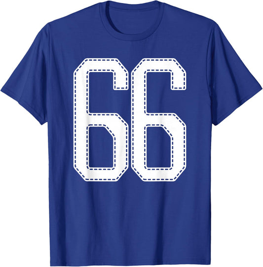 Official Team League #66 Jersey Number 66 Sports Jersey T-Shirt - T-Shirt | Royal