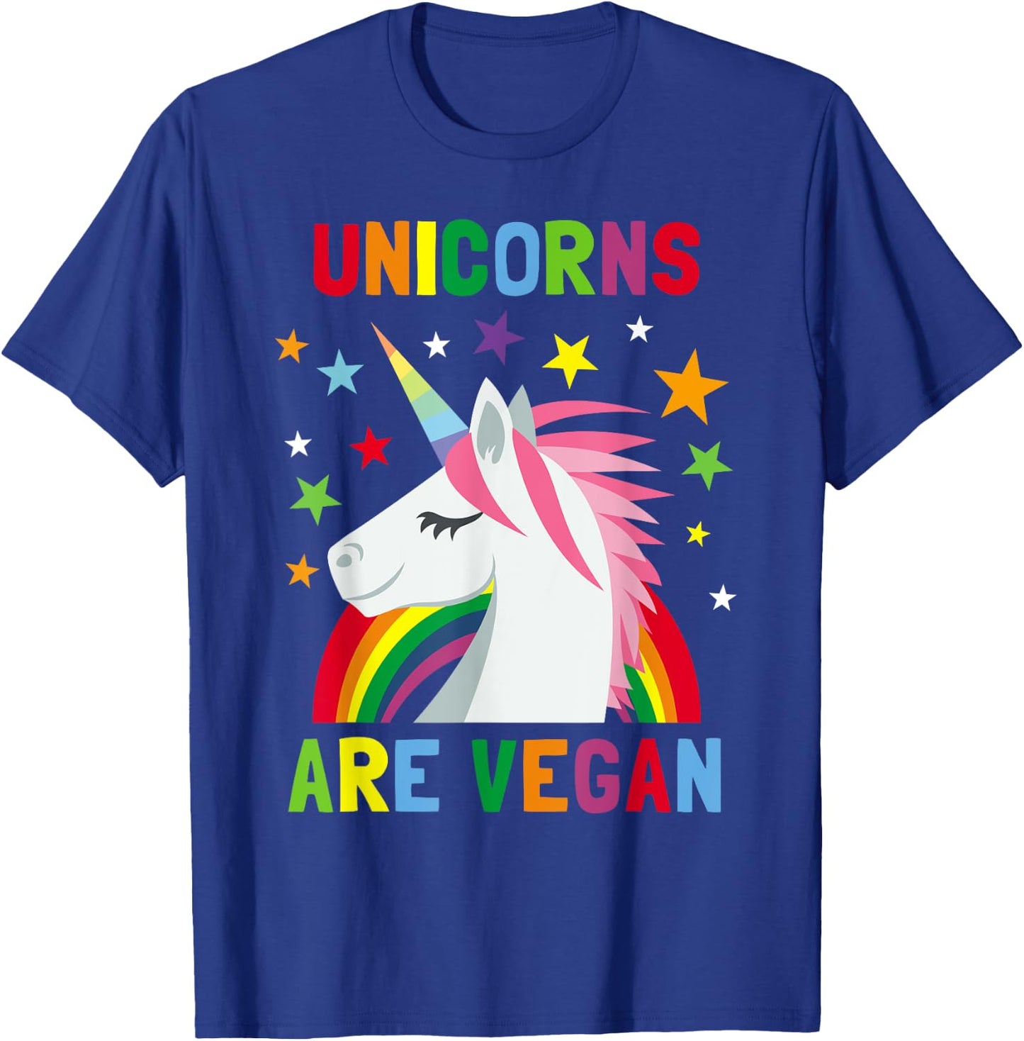 Unicorns Are Vegan Rainbow Plant-based Diet Vegans T-Shirt - T-Shirt | Royal