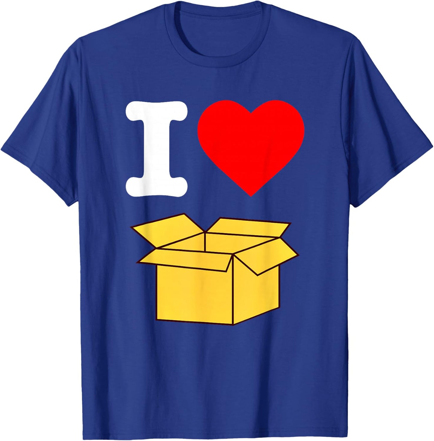 I Love Boxes Packing Cardboard Box Weird Funny Silly T-Shirt - T-Shirt | Royal