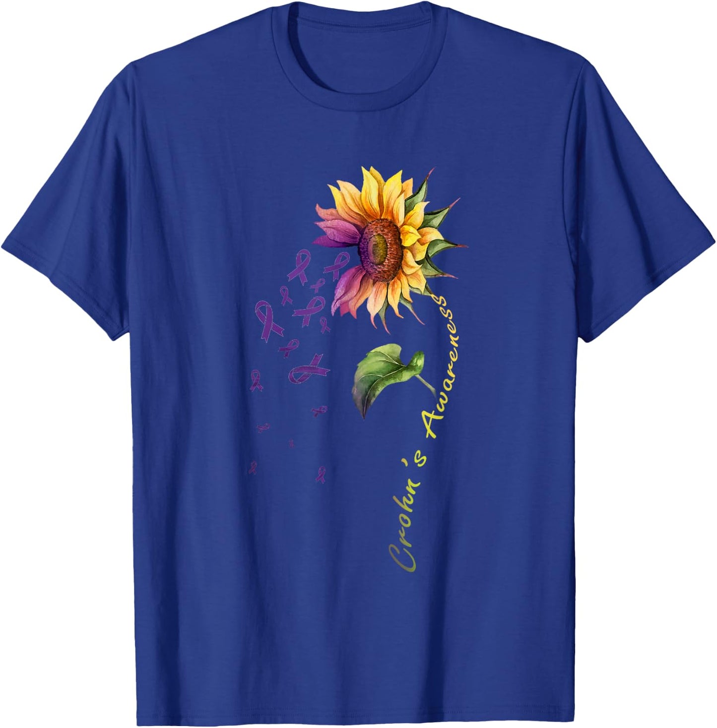 Crohn's Awareness Sunflower Shirt Disease T-Shirt - T-Shirt | Royal