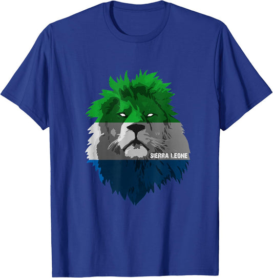 Soccer team Sierra Leone national pride Lion Flag T shirt T-Shirt - T-Shirt | Royal
