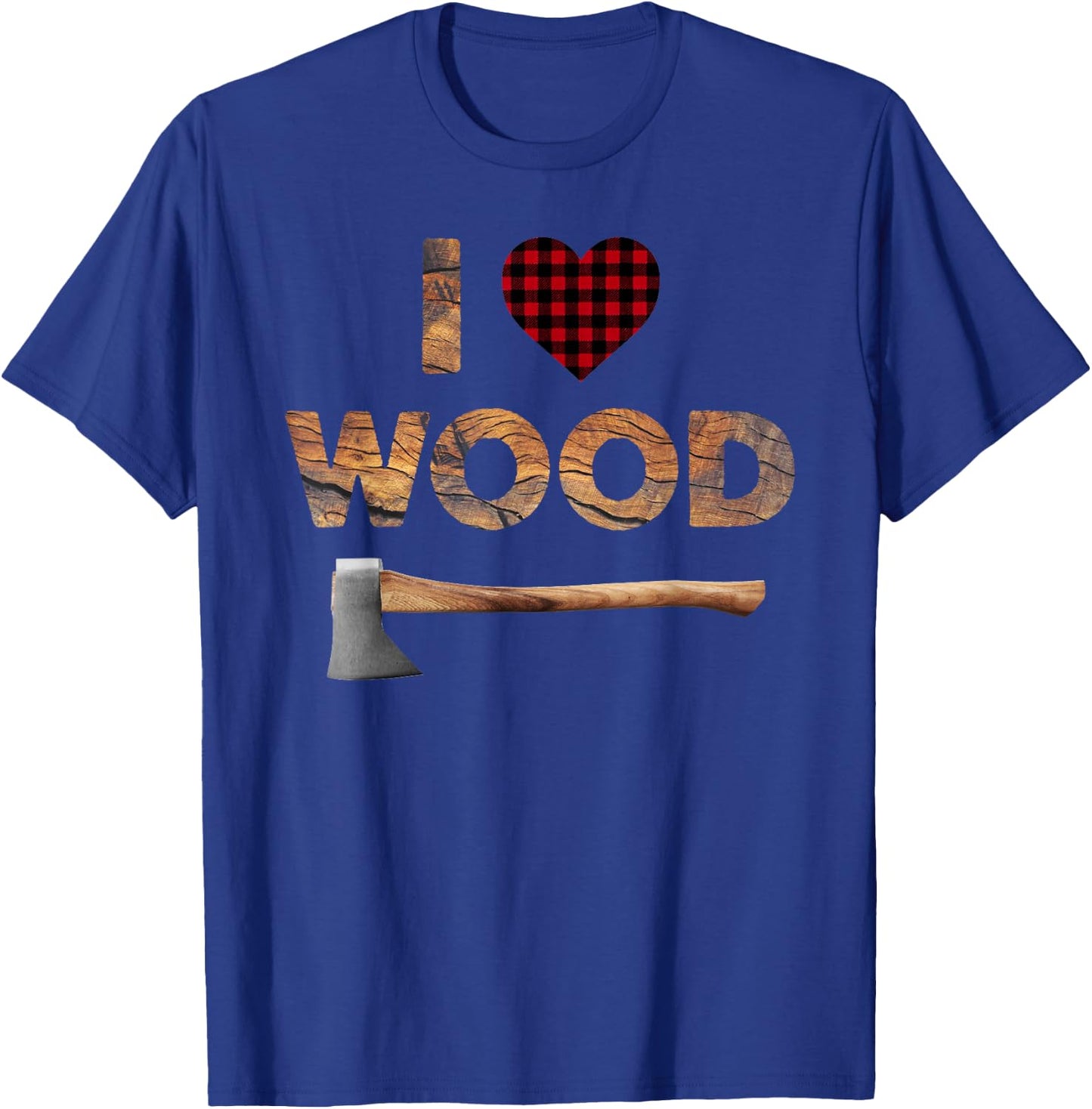 I Love Wood Lumberjack Heart Halloween Costume T-Shirt - T-Shirt | Royal