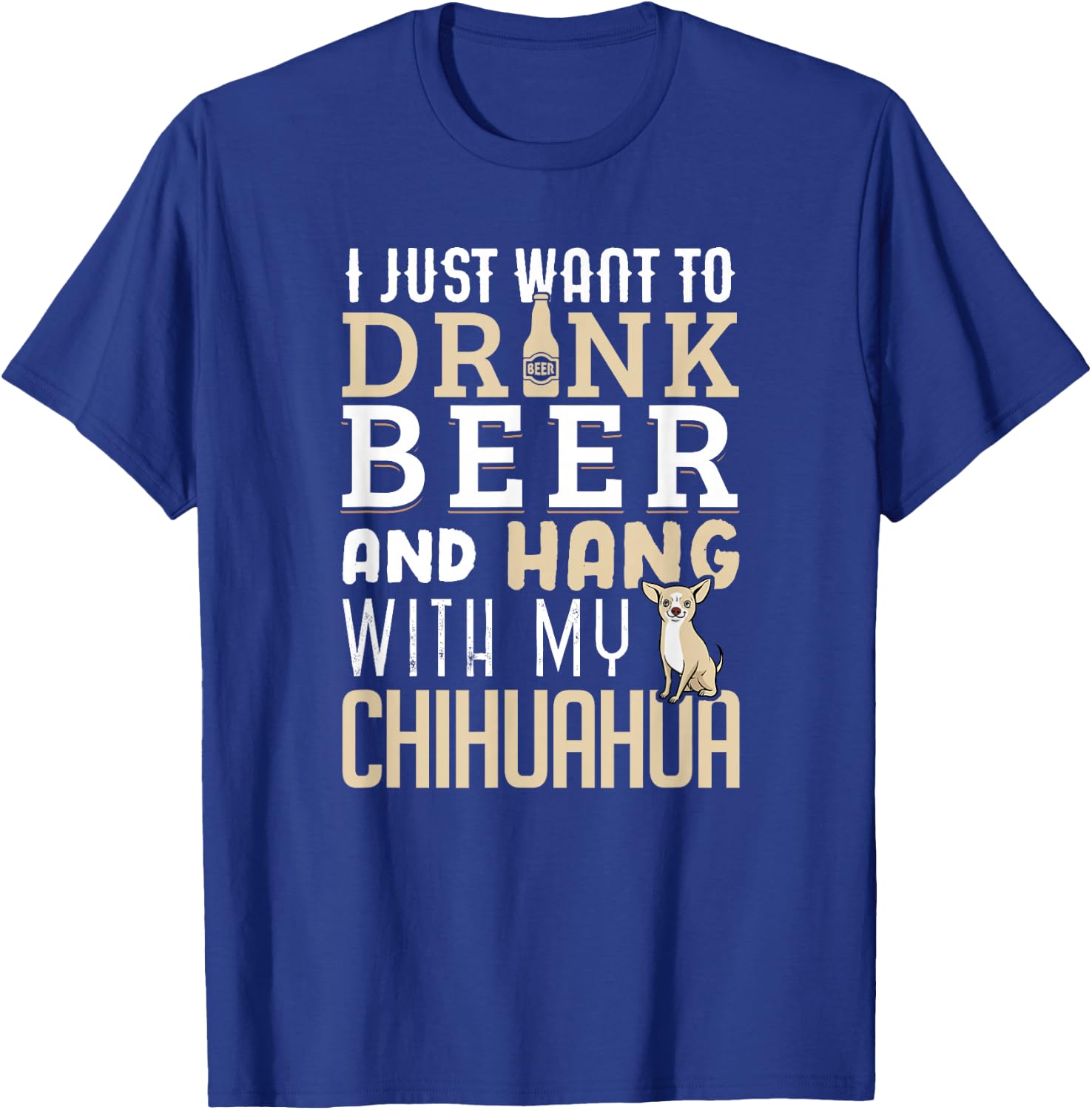 Funny Father's Day Dog Lovers Chihuahua Dad Shirt T-Shirt - T-Shirt | Royal
