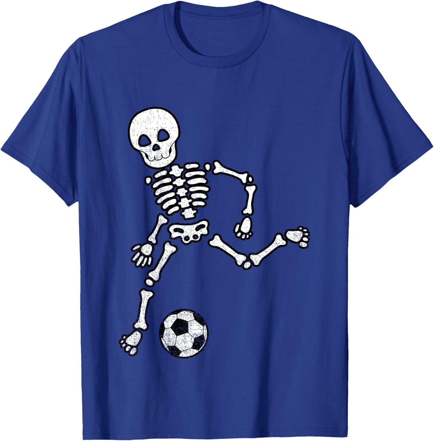 Kids Skeleton Soccer Shirt Halloween Sport Player Costume T-Shirt - T-Shirt | Royal