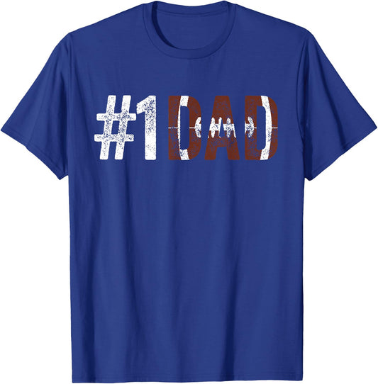 Number One Football Dad Joke with Sayings Fathers Day Funny T-Shirt - T-Shirt | Royal