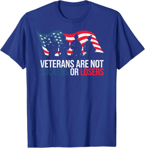 Veterans are not Suckers or Losers Patriotic USA Flag T-Shirt - T-Shirt | Royal