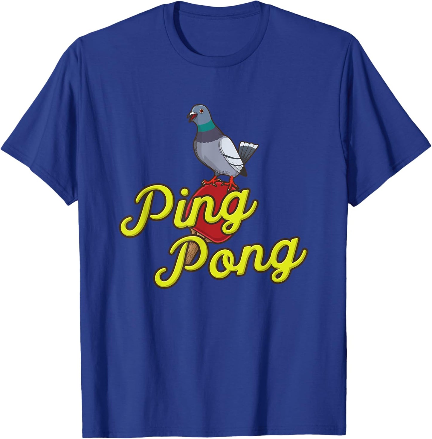 Pigeon & Ping Pong Gift -Adults Black 3XL Table Tennis Pigeon Design T-Shirt - T-Shirt | Royal
