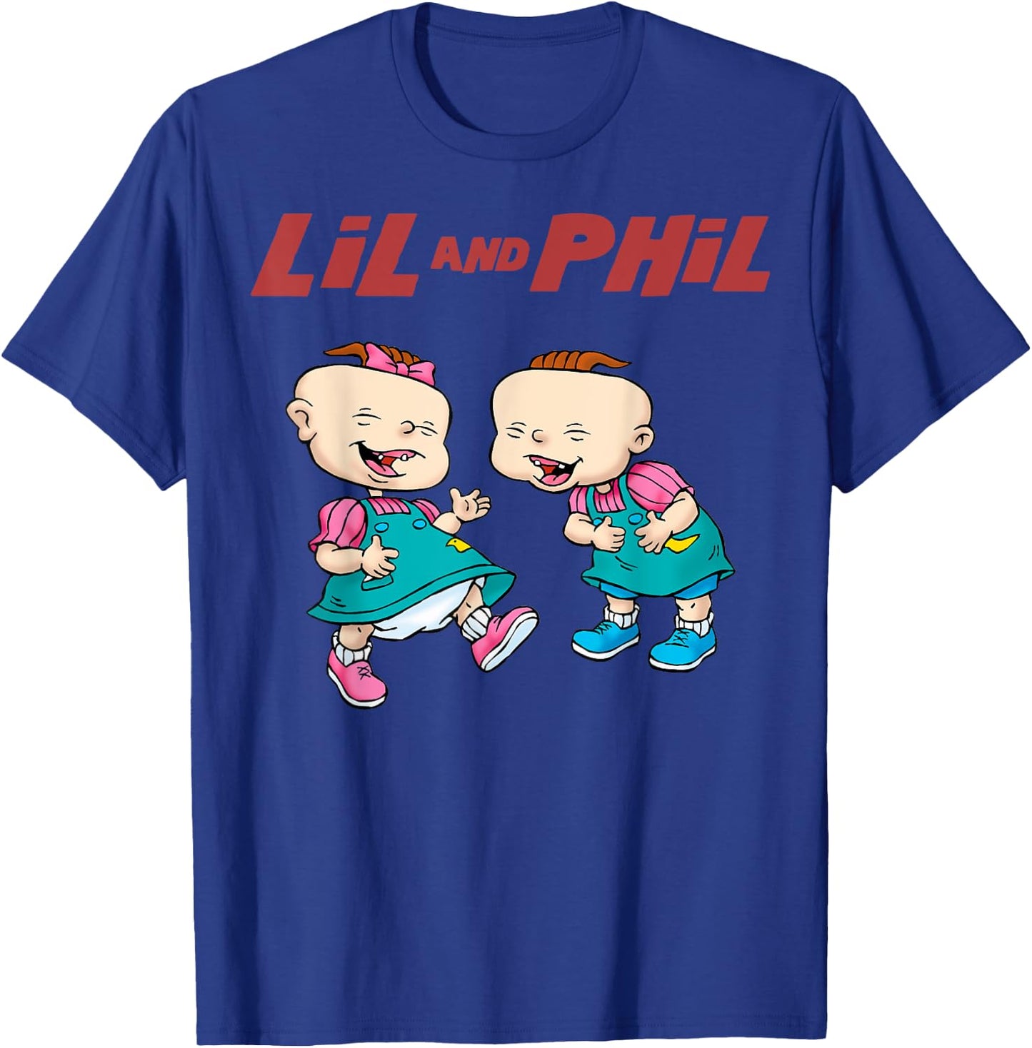 Rugrats Lil And Phil Laughing Poster T-Shirt - T-Shirt | Royal