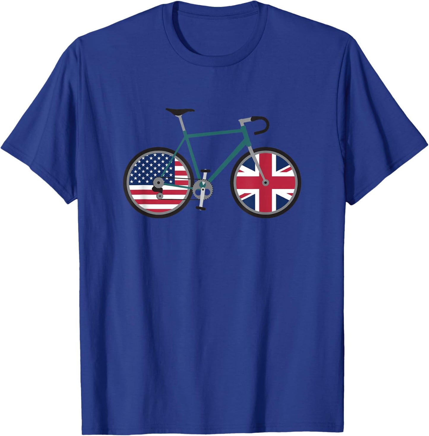 Dual Citizen Cycling USA United Kingdom - Dual Citizenship T-Shirt - T-Shirt | Royal