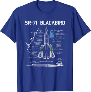 SR-71 Blackbird Specs T Shirt Shirt T-Shirt - T-Shirt | Royal