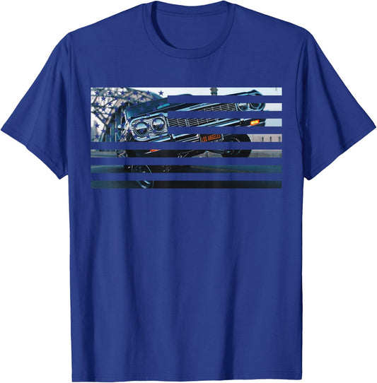 Low Rider Los Angeles American Flag LA USA 4th of July T-Shirt - T-Shirt | Royal