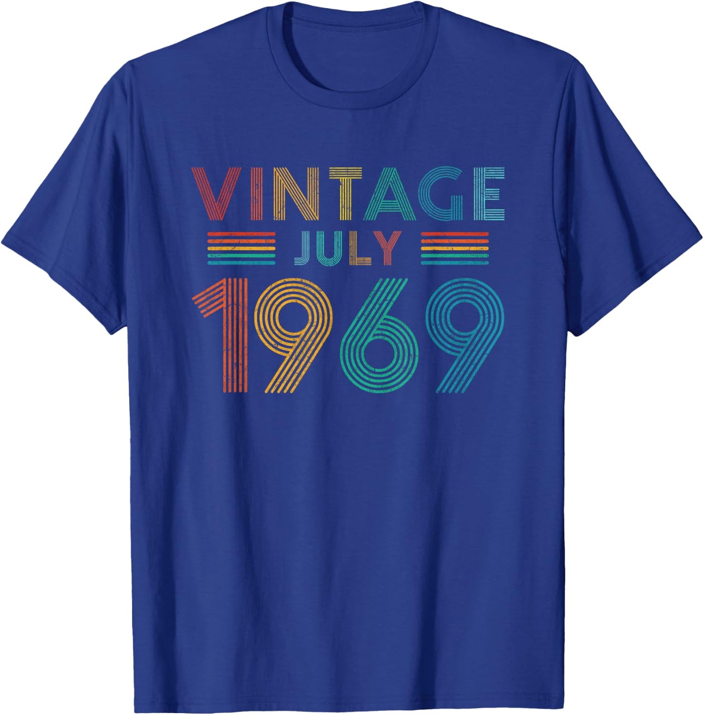 50th Birthday Gift Vintage July 1969 Fifty Years Old T-Shirt - T-Shirt | Royal