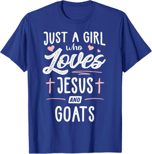 Just A Girl Who Loves Jesus And Goats Women T-Shirt - T-Shirt | Royal
