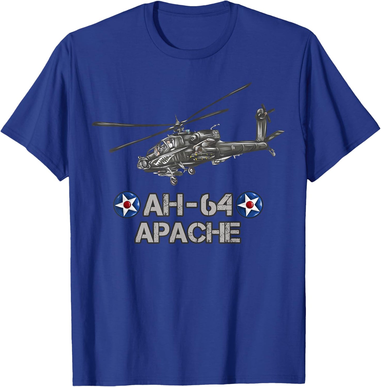 Military Aircraft AH-64 Apache Helicopter Army Aviator gift T-Shirt - T-Shirt | Royal