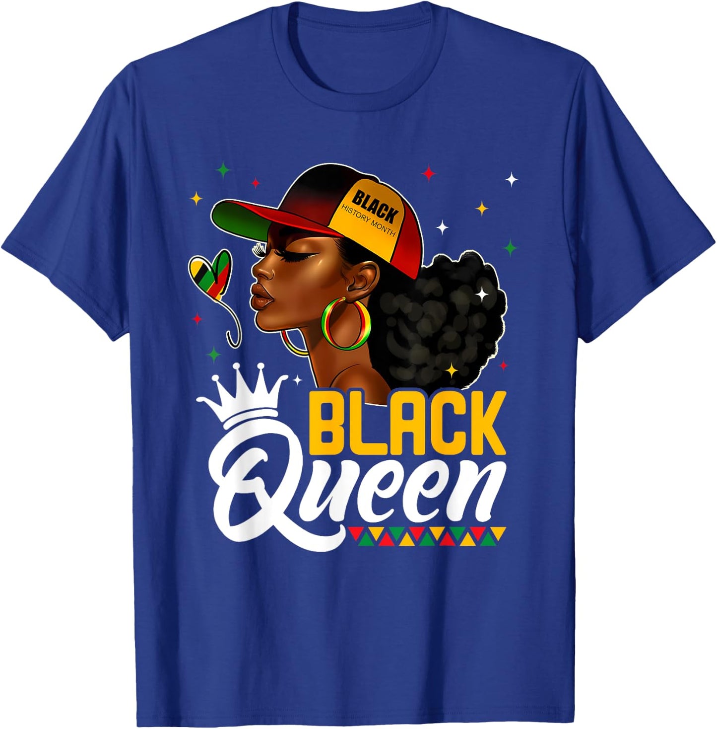 Black History Month Black Queen In Hat Melanin Girl Women T-Shirt - T-Shirt | Royal