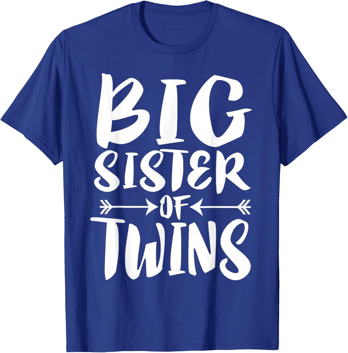 Big Sister Of Twins New Sister Sibling Gift T-Shirt - T-Shirt | Royal