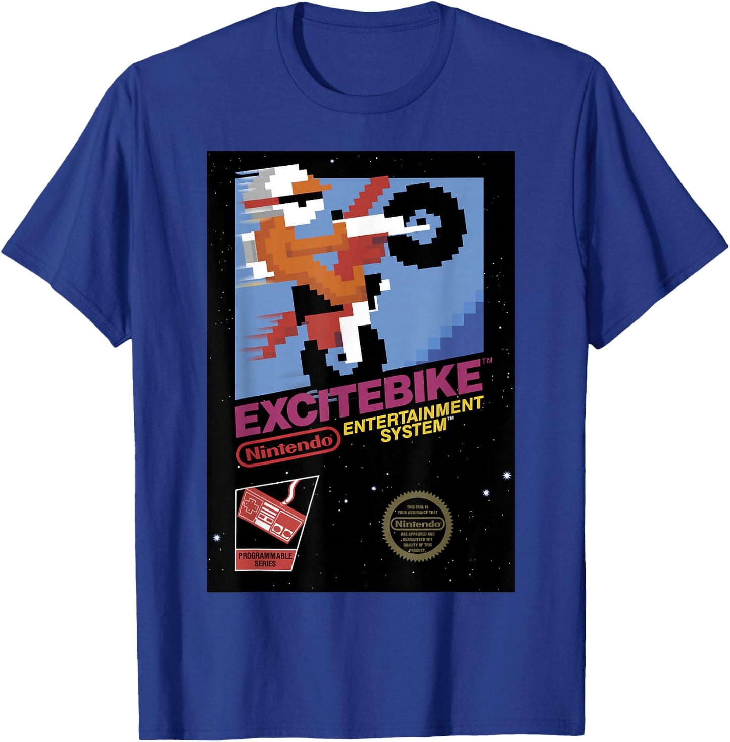Nintendo NES Excitebike Game Retro Vintage Graphic T-Shirt - T-Shirt | Royal