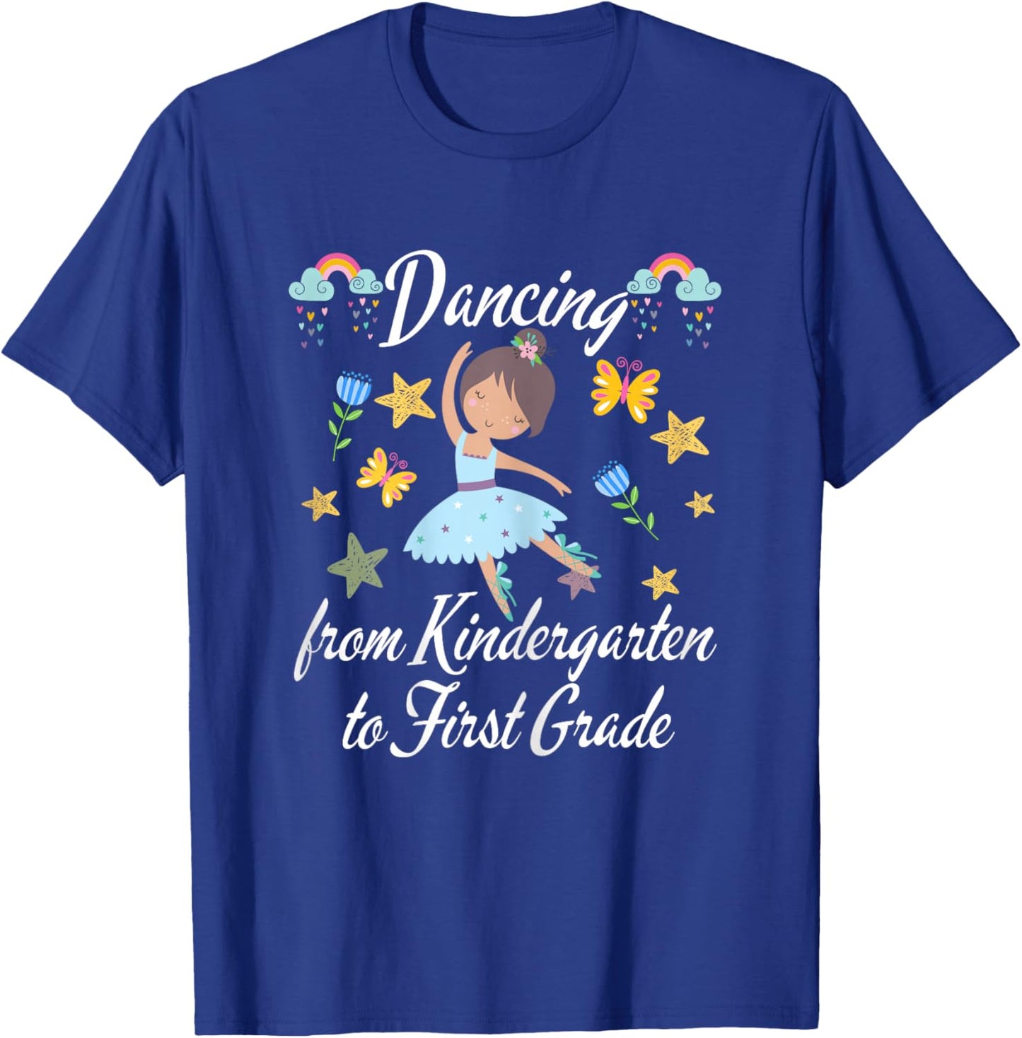 Dancing to First Grade 2026 Ballerina Kindergarten Graduate T-Shirt - T-Shirt | Royal