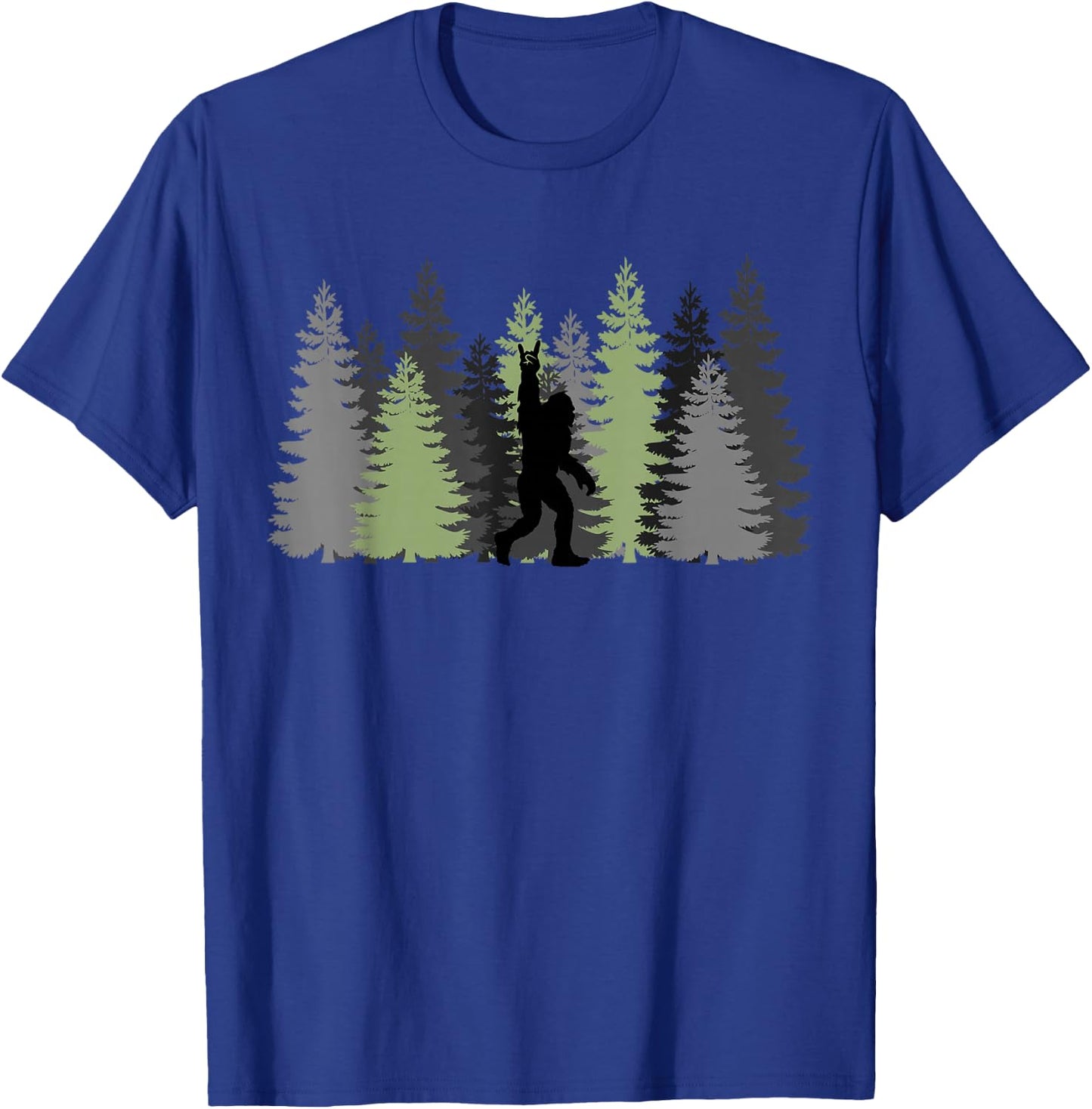 Bigfoot In The Forest Funny Sasquatch Bigfoot T-Shirt - T-Shirt | Royal