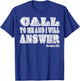 Jeremiah 33 3 Call to me and I will Answer Christian Women T-Shirt - T-Shirt | Royal