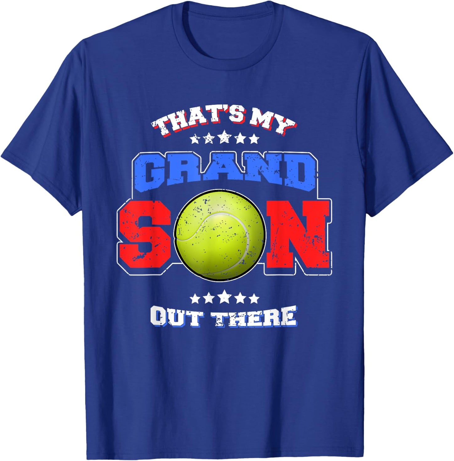Tennis Thats My Grandson Out There Grandma Grandpa T Shirt T-Shirt - T-Shirt | Royal