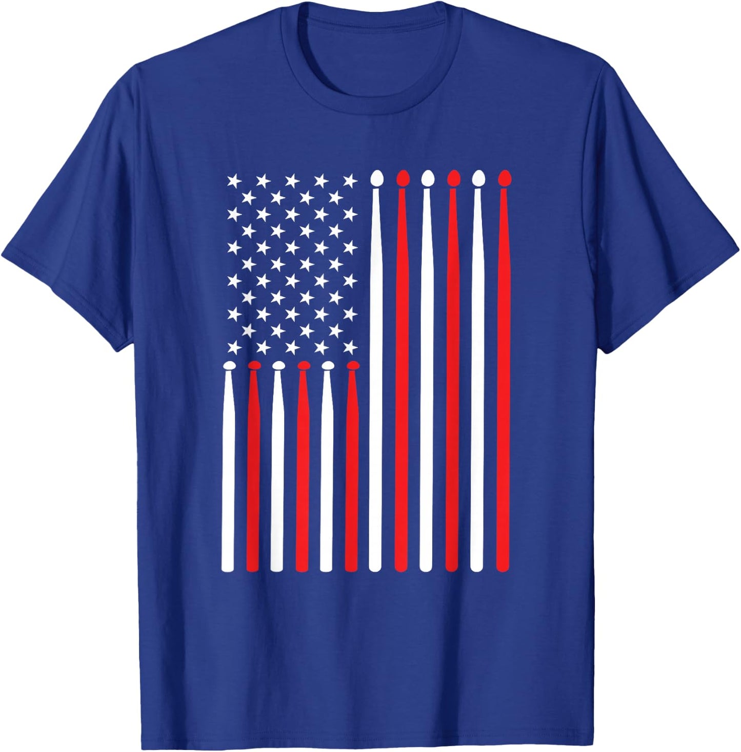 American Flag Drumstick USA Drummer Shirt Musicians Men T-Shirt - T-Shirt | Royal