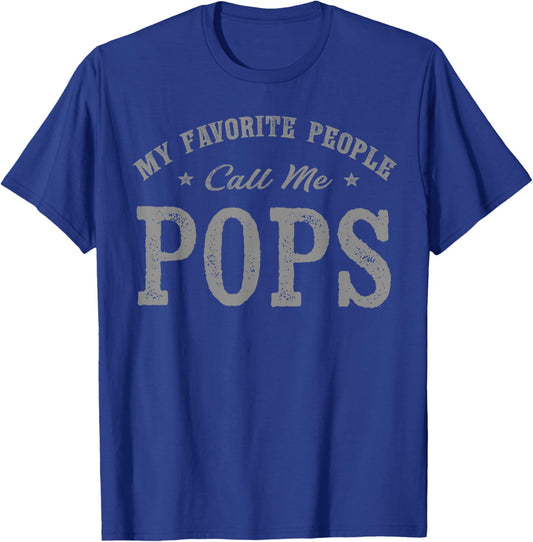 My Favorite People Call Me Pops Vintage T-Shirt - T-Shirt | Royal