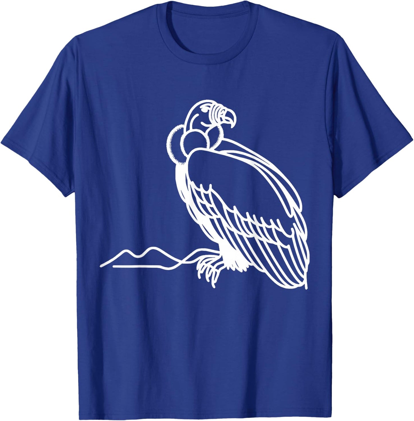 Andean Condor Line Art Birdwatcher T-Shirt - T-Shirt | Royal