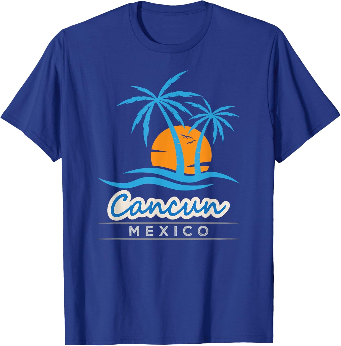 Vintage Retro Summer Vacation Mexico Cancun Beach T-Shirt - T-Shirt | Royal