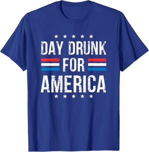 Day Drunk For America T-Shirt - T-Shirt | Royal