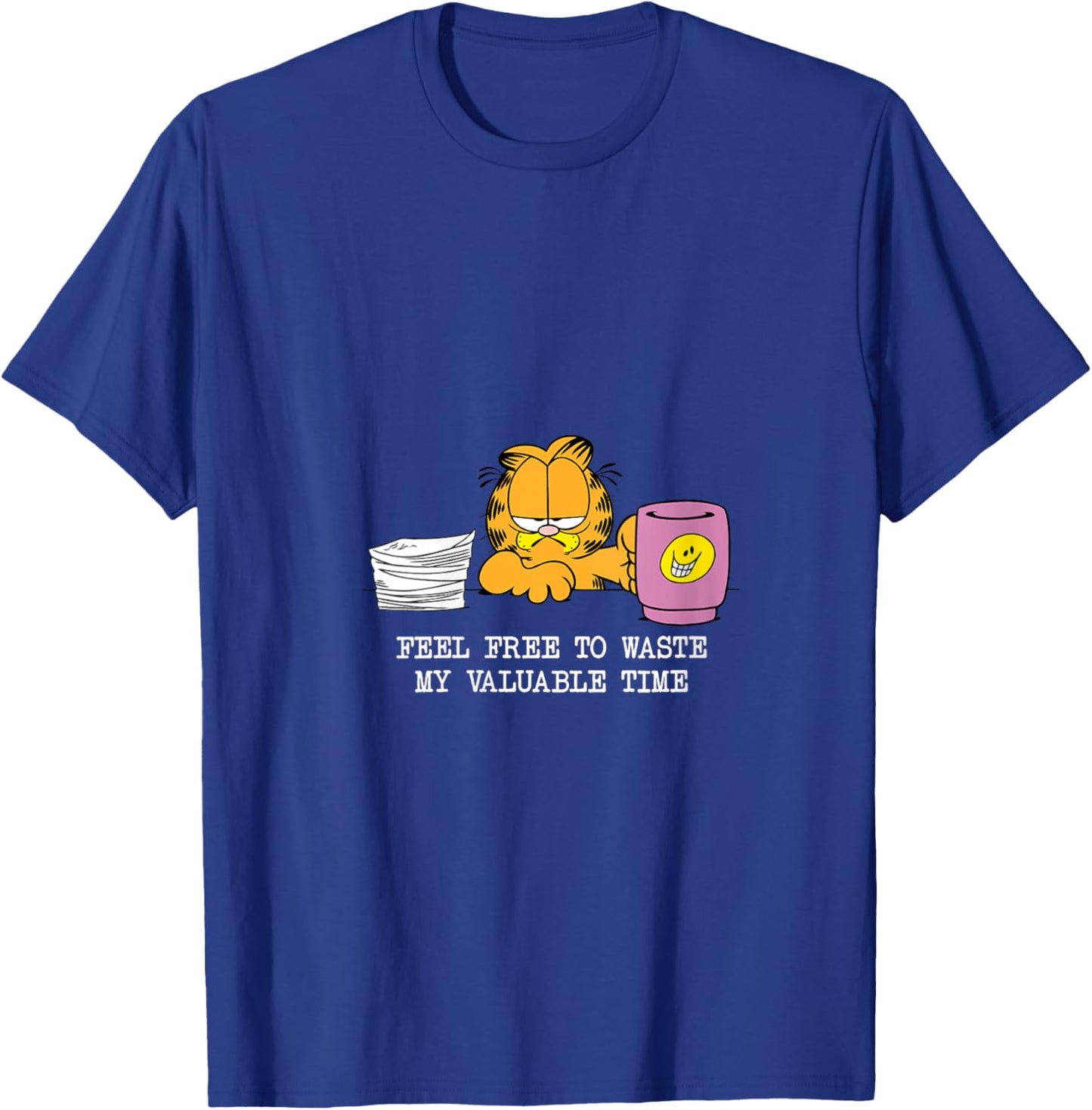 Garfield Feel Free To Waste My Time V-Neck T-Shirt - T-Shirt | Royal